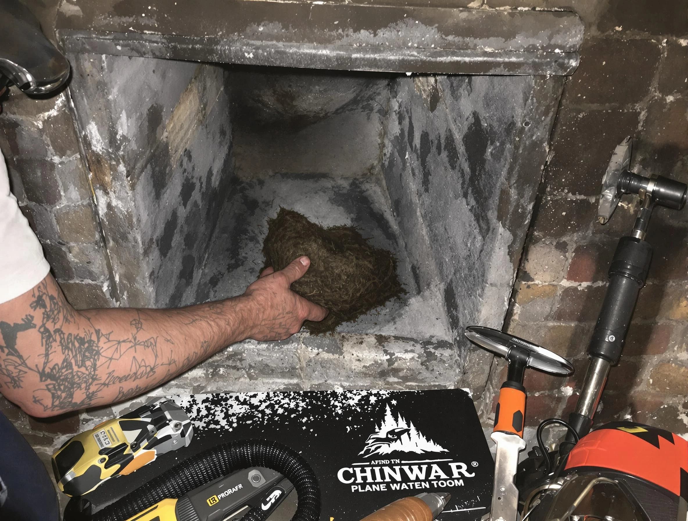 Canonsburg Chimney Sweep safely removing debris and screening chimney in Canonsburg, PA