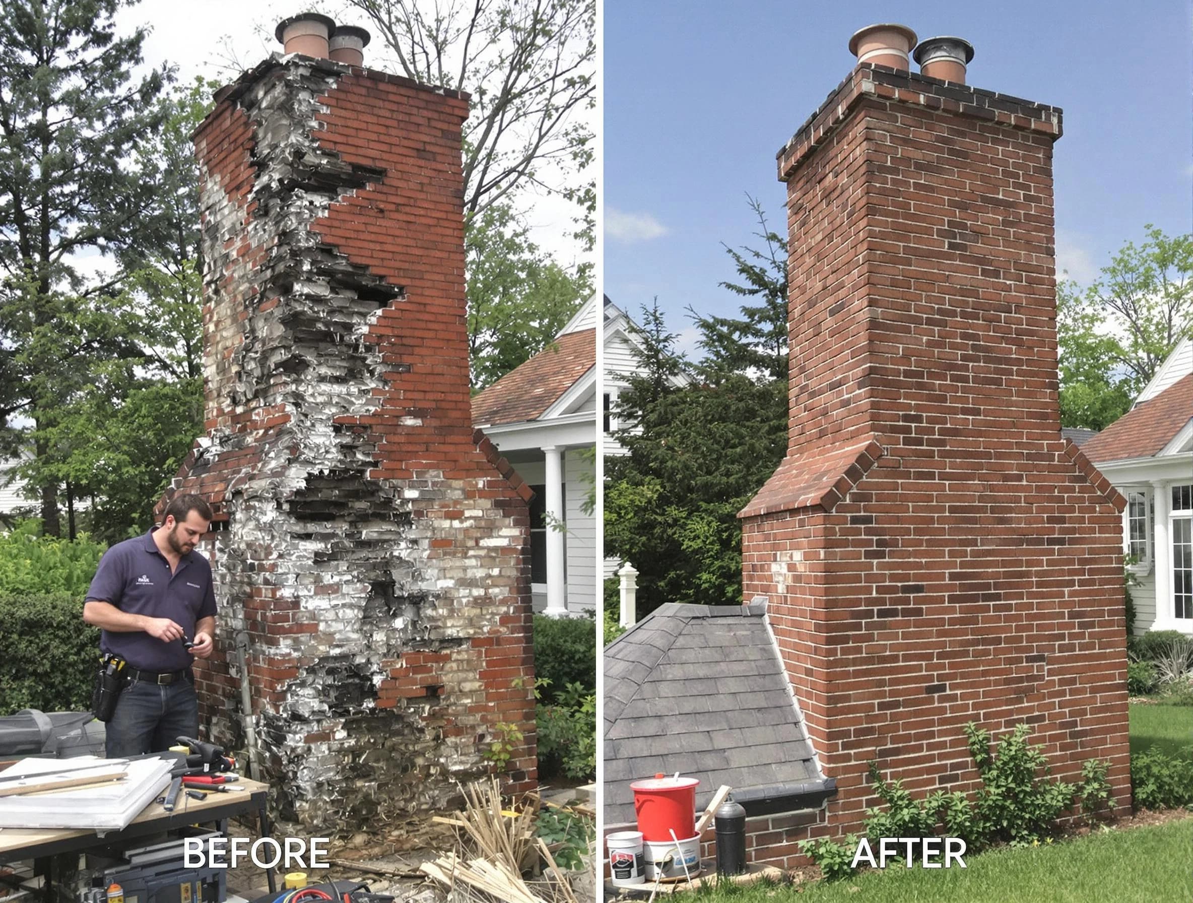 Canonsburg Chimney Sweep performing a full chimney restoration in Canonsburg, PA