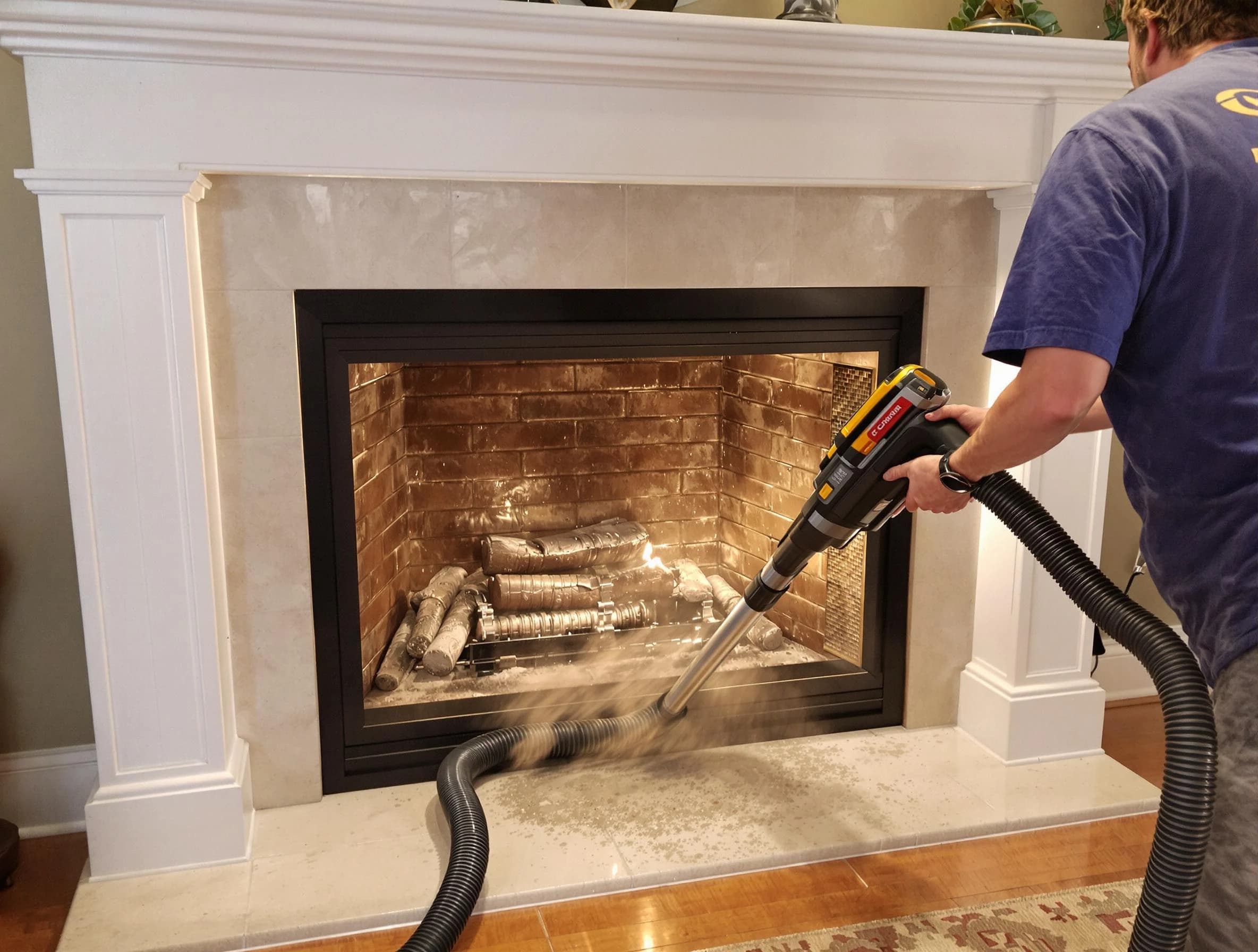 Fireplace cleaning performed by Canonsburg Chimney Sweep in Canonsburg, PA