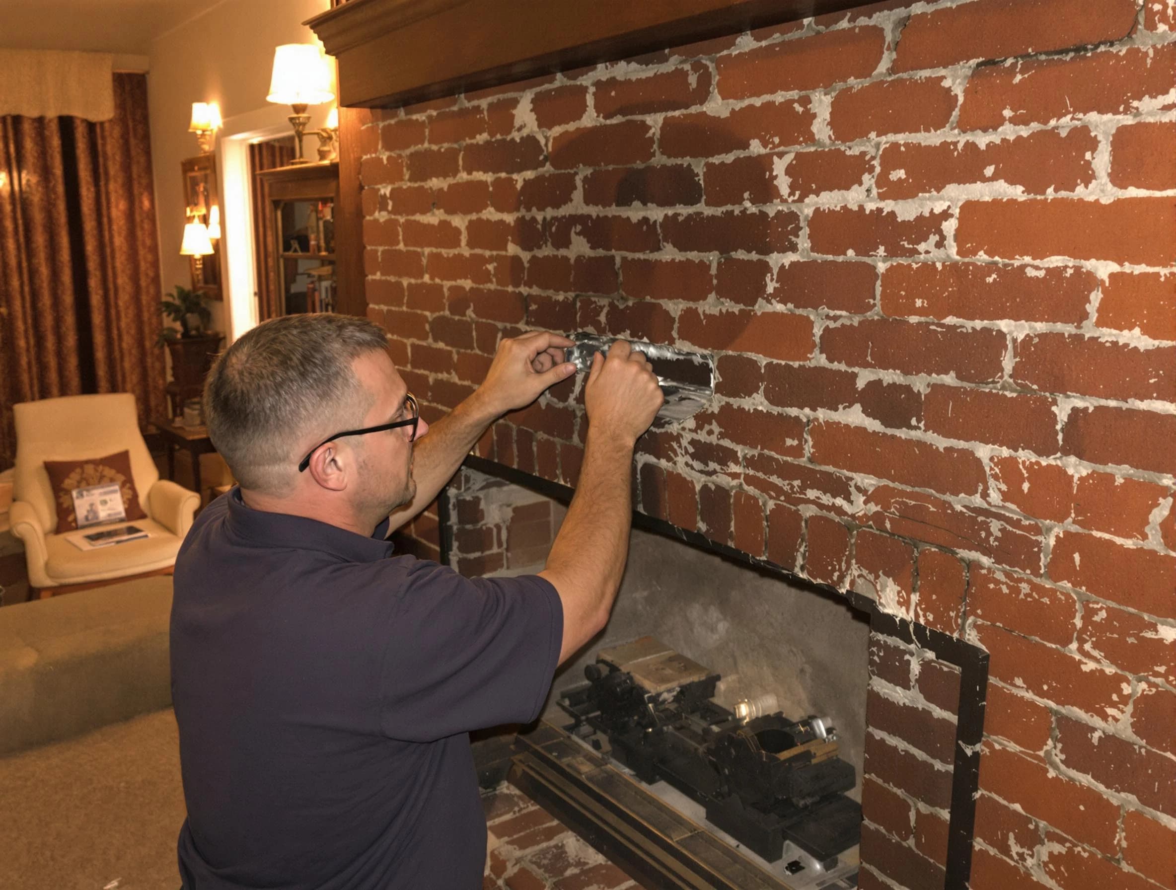 Canonsburg Chimney Sweep expert fixing a fireplace in Canonsburg, PA