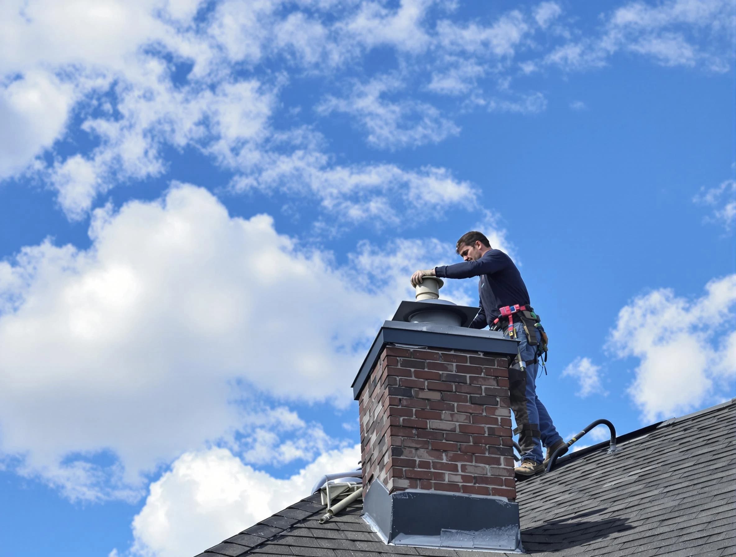 Canonsburg Chimney Sweep installing a sturdy chimney cap in Canonsburg, PA