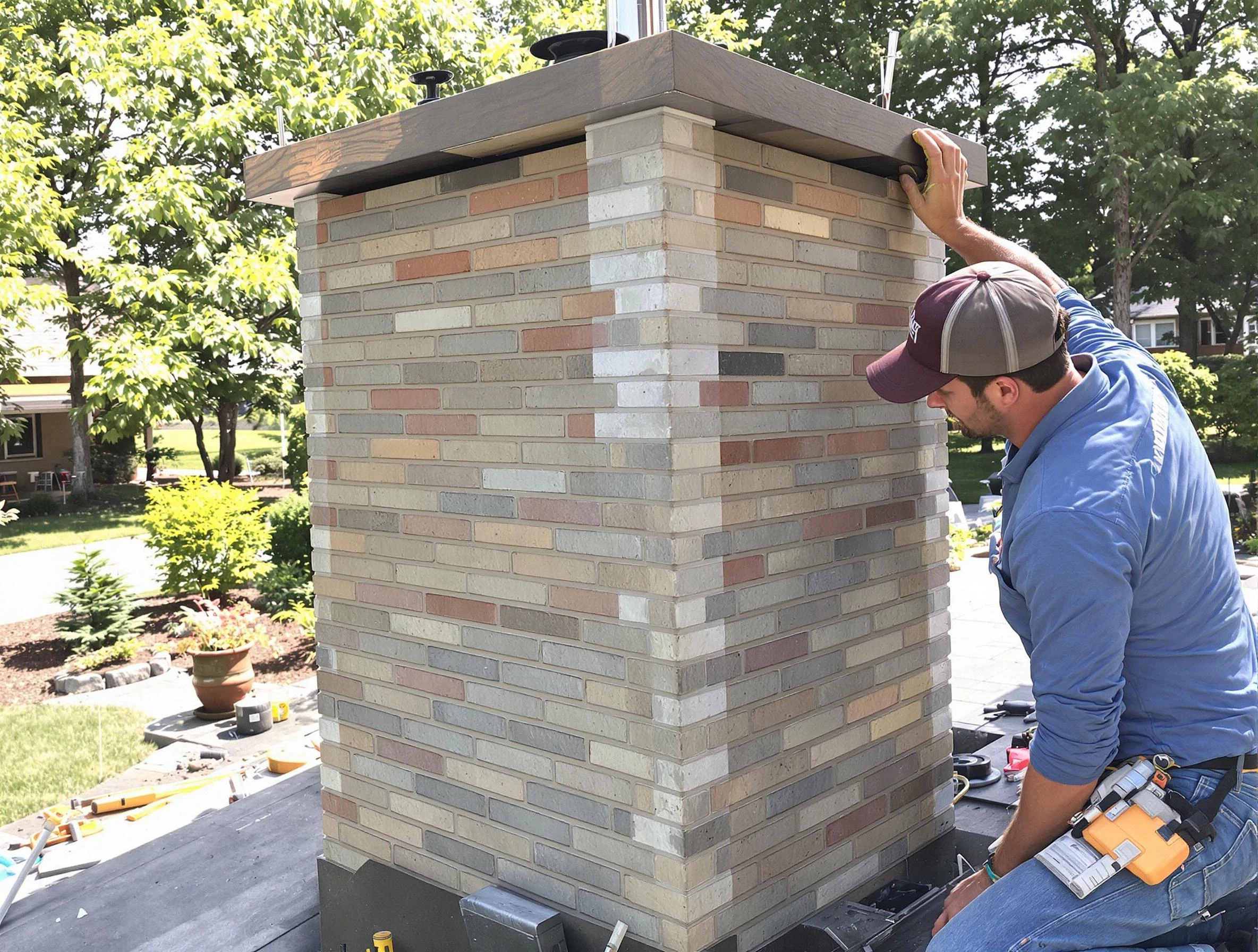 Canonsburg Chimney Sweep completing a modern chimney remodel in Canonsburg, PA