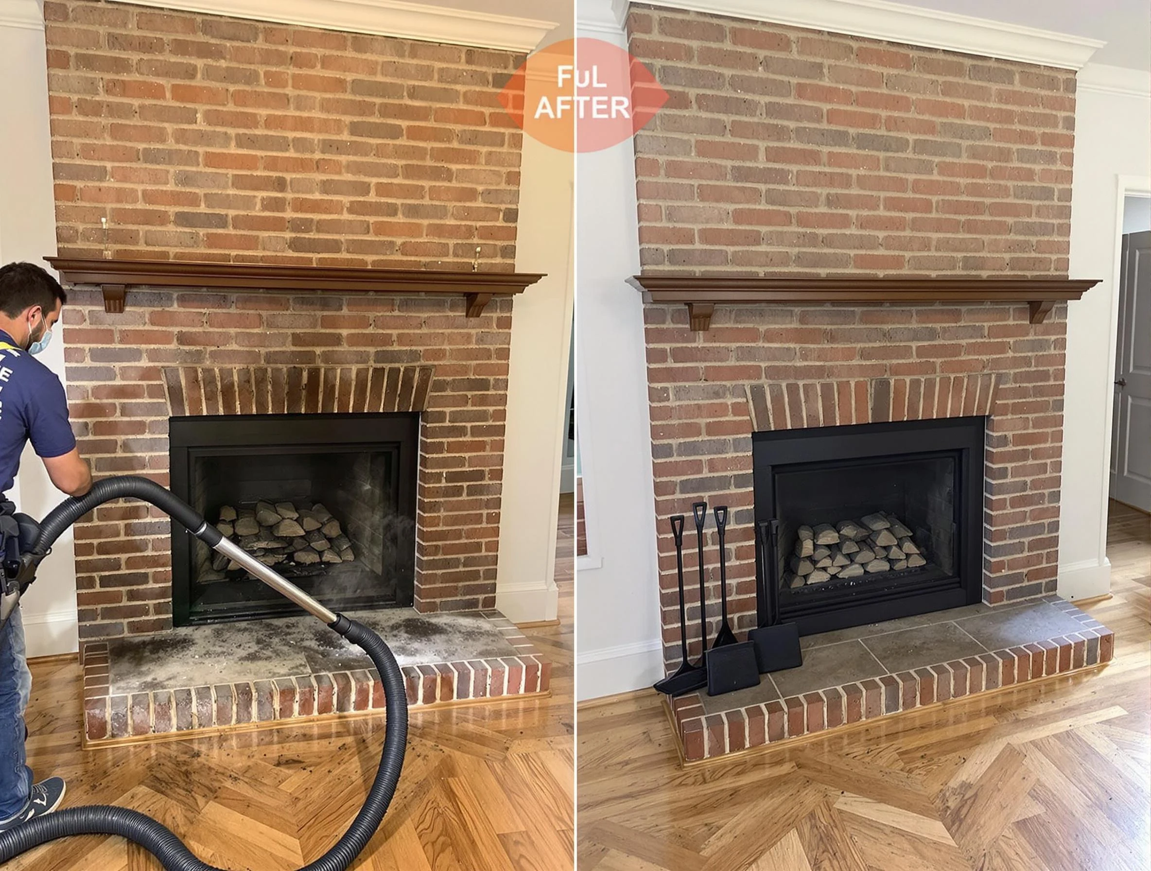 Canonsburg Chimney Sweep carefully sanitizing a fireplace in Canonsburg, PA