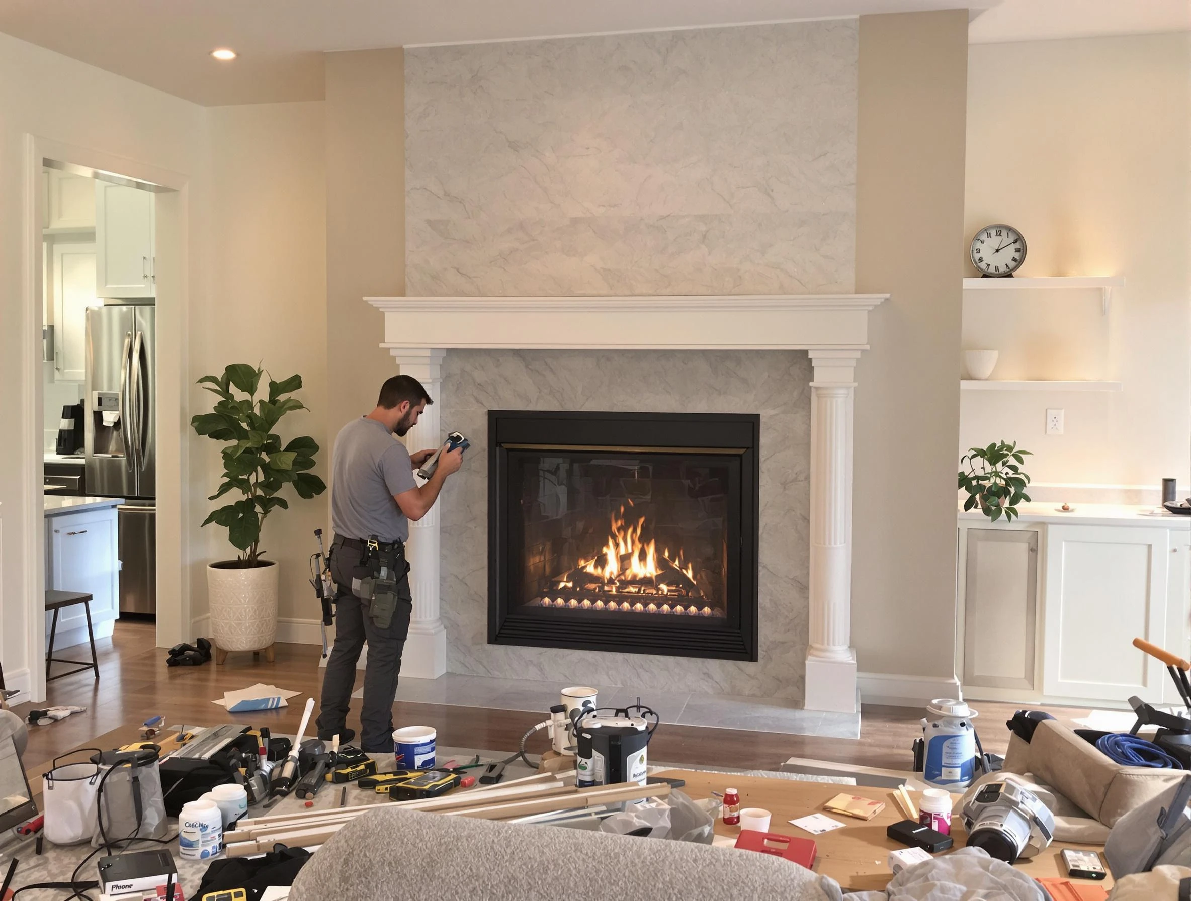 Newly installed fireplace by Canonsburg Chimney Sweep in Canonsburg, PA